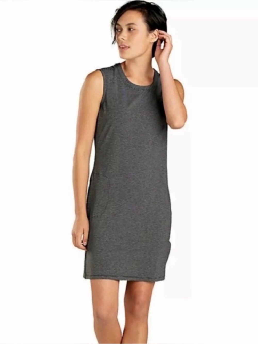 Toad & Co Swifty Breathe Dress Gray & Black Stripes Sz S